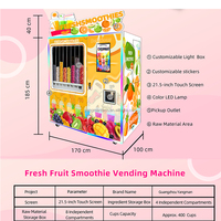 Distributeur automatique de smoothies aux fruits frais personnalisable, idéal pour les marchés de festivals et les parcs d'attractions