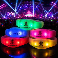 Bracelet lumineux RGB en silicone personnalisé Longstargift avec télécommande 433 MHz pour concerts, festivals, événements, branding et commandes promotionnelles