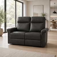 Canapé fonctionnel moderne en similicuir gris foncé, fauteuil inclinable de détente