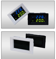 Voltmeter AC Digital dua warna, D85 2042A LCD Digital warna ganda 100A jangkauan maks 200A voltmeter Ammeter
