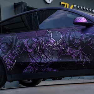 <span class=keywords><strong>Film</strong></span> de peinture automobile personnalisé KMS Black Panther Venom PET, finition brillante changeante de couleur, épaisseur 8MIL, 90% de protection UV, 80% de rejet IR - Product Image 5