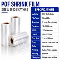 Film rétractable transparent POF personnalisé, qualité alimentaire, taille et épaisseur personnalisables, emballage résistant à l'humidité pour usage alimentaire