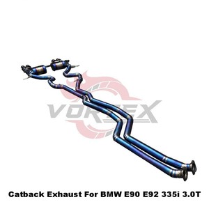 Système d'échappement Catback Valvetronic en titane bleu brûlé Vortex pour BMW E90 E92 335i 3.0T N54 N55, silencieux de course - Product Image 5