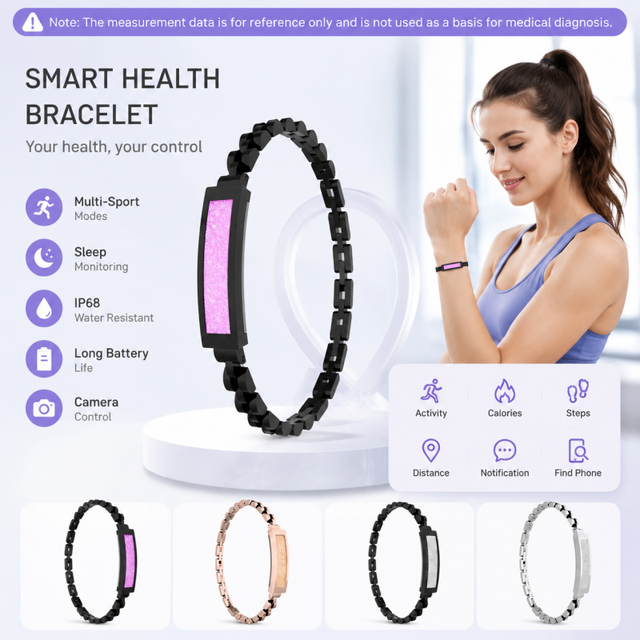 2026 Smart Bracelet Watch Fitness Health Monitoring APP Control AI Sleep Analysis Activity Tracker Zinc Alloy IP68 Waterproof