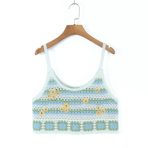 Summer Beach Outdoor Bohemia <span class=keywords><strong>Gilet</strong></span> carré de grand-mère <span class=keywords><strong>au</strong></span> <span class=keywords><strong>crochet</strong></span> fait à la main - Product Image 2