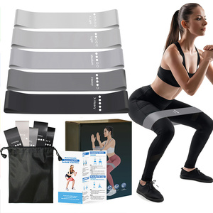 Set di 5 Fasce Elastiche Grigie Sfumate <span class=keywords><strong>per</strong></span> Yoga e Pilates, <span class=keywords><strong>Allenamento</strong></span> di Resistenza <span class=keywords><strong>per</strong></span> Glutei e Gambe, Personalizzabili - Product Image 1
