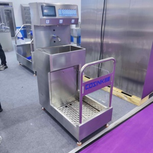 Machine à laver les mains sans contact en acier inoxydable avec fonction de désinfection des bottes intégrée pour l'hygiène personnelle - Product Image 1