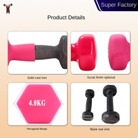 Haltères en acier recouverts de plastique pour femmes, hommes, adolescents - Équipement de musculation à domicile, haltères universels, ensemble de poids solides