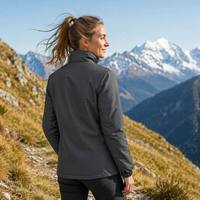 Vêtements de plein air, veste de randonnée, vêtements de sport, tissu softshell, fermeture éclair, automne, sans capuche, imperméable, coupe-vent, pour le camping, l'escalade
