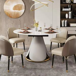 Mesa Redonda de Comedor de Madera Tallada de Estilo Antiguo - Product Image 5