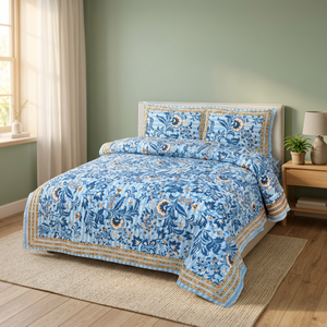 High Quality Soft Cotton Quilt <b>Comforter</b> Printed Pattern Kantha Quilt Silk Saree Patchwork Good Price Travel Bed Usage - Product Image 3