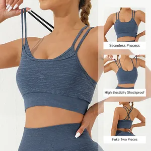 New Crisscross High Elastic Tight Short Sports Running Bra Yoga Jacket Workout Underwear Vest For Women