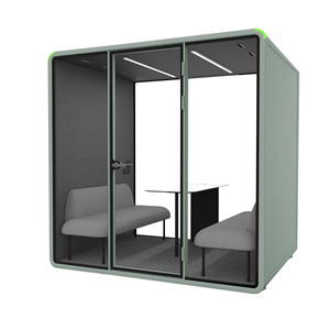 <b>Soundproof</b> Team Discussion Booth 4 Seater Office Pod For Open Plan Workplace - Product Image 1