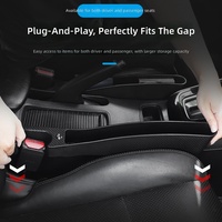 Organisateur latéral de siège en fibre de carbone 40 cm, 2 compartiments, 2 pièces, design moderne, accessoire intérieur de voiture