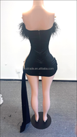 Ocstrade Meilleures Ventes Vestidos Casuales pour Quinceanera Femmes 2024 Plume Tube Top Solide Robe De Soirée Strass Mini Robes