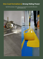 Peinture de marquage au sol à base d'eau résistante aux intempéries, nano-silicone acrylique, séchage rapide, blanc/jaune, application au rouleau, sol d'usine
