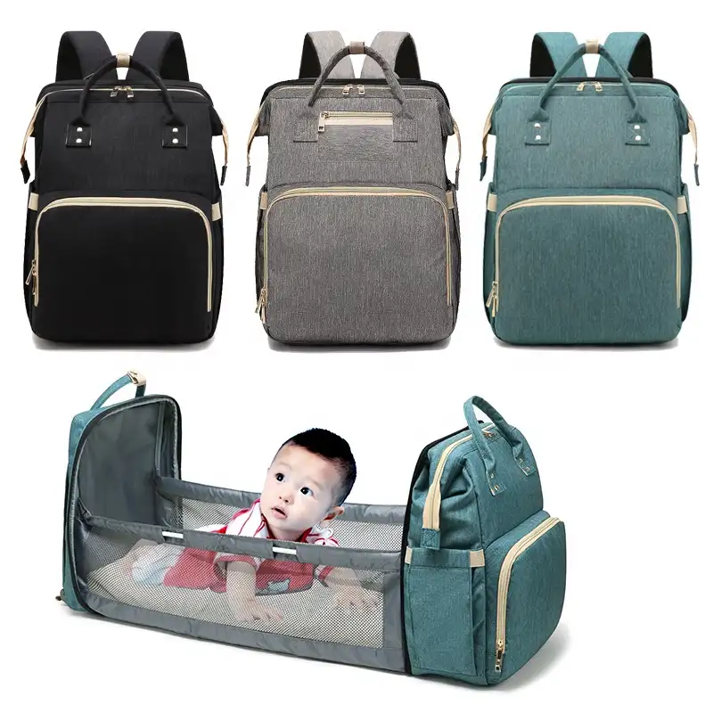 OEM fashion mommy travel set baby diaper bags large convertible baby bag backpack baby bed bag for mothers