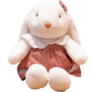 卡哇伊兔子四叶田园风格穿碎花裙儿童最喜欢的礼物毛绒动物玩具