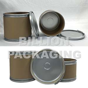 Seau en papier de 25 <span class=keywords><strong>litres</strong></span> pour matières premières chimiques, étanche à l'humidité, en cuir de vache, avec cerceau et couvercle en fer - Product Image 2