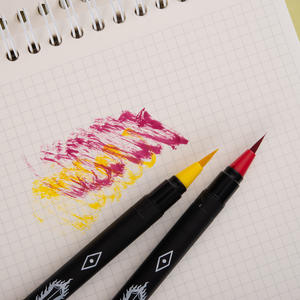 منتج جديد علامات ذات رؤوس ناعمة قابلة للذوبان في الماء فرشاة للكتابة قلم كتابات مرسومة باليد علامات مزدوجة الرأس - Product Image 2