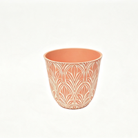 Pot de fleurs rond en plastique de 7 pouces, style rétro, pour bureau et fenêtre, pot de plantation de jardin, écologique, durable, intérieur/extérieur