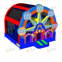 Château gonflable unisexe en PVC, portable, avec toboggan, grande roue et piscine géante, comprenant un souffleur et un sac de transport, pour tout le parc