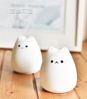 Lampe en silicone en forme de chaton mignon, colorée, changeant de couleur, lumière douce de chevet, alimentée par piles, veilleuse