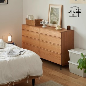 Commode à huit tiroirs en bois massif de cerisier pour chambre à coucher - Product Image 1