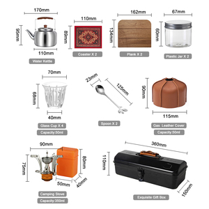 Juego de Té de Metal Negro de Alta Calidad para Exteriores, Juego de Té de Lujo para Acampar, Juego de Regalo de Té con <span class=keywords><strong>Tetera</strong></span> y <span class=keywords><strong>Taza</strong></span> - Product Image 6