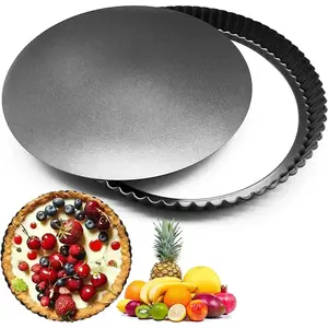 Molde antiaderente para tortas, quiche e flan, molde para tortas e bolos XINZE, para bolos e bolinhos, com fundo removível