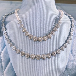 Nuevo Collar <span class=keywords><strong>de</strong></span> Perlas con Diamantes en Forma <span class=keywords><strong>de</strong></span> Corazón, Estilo Moderno y Lujoso para <span class=keywords><strong>Mujer</strong></span>, Cadena para Clavícula que Combina con Todo - Product Image 1