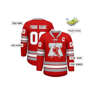 Maillots de hockey OEM de haute qualité avec logo personnalisé, uniformes sublimés de style hockey sur glace, vêtements de hockey sur glace pour équipes spécifiques - Product Image 3