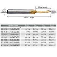 3/4/5/6/8/10/12mm HSS 엔드밀 CNC 조각 라우터 비트 싱글 플루트 스파이럴 밀링 커터 (알루미늄용) ODM/OEM 장기간 사용 가능