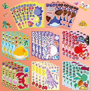 Pegatina de animales personalizada Kawaii de alta calidad, 8 Uds., juego de pegatinas decorativas originales con cara de criatura marina - Product Image 6