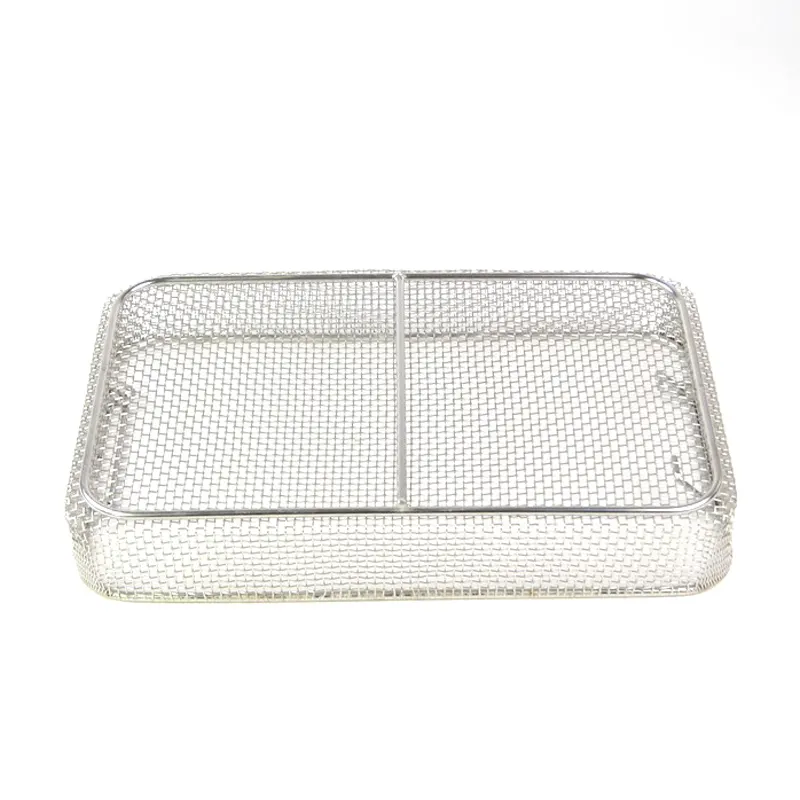 Home Kitchen Picnic Food Fruit Vegetables Sundries Rectangle Metal Basket Mesh Storage Basket