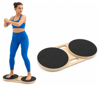 Meilleures ventes : Bois 360° ° Plateforme d'entraînement de rotation des hanches et de la taille, Planche d'équilibre torsadée, Entraîneur de gainage avec repose-pieds antidérapants, pour la maison