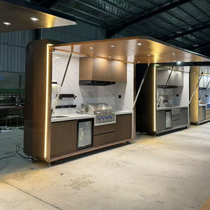 Modern Portable Outdoor <strong>Kitchen</strong> <strong>Unit</strong> 8-Burner BBQ Grill 58L Fridge <strong>Sink</strong> Backsplash Acrylic Finish Drawer Slide Hinge Locking - Product Image 5