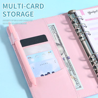 Nouvelle Couverture de Carnet de Planification Financière A6 à Feuillets Mobiles, Livre de Registre Multi-emplacements, Couverture de Classeur Budgétaire en Cuir PU Macaron à Pois