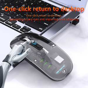 Souris de jeu sans fil double mode <span class=keywords><strong>USB</strong></span>, coque transparente, un bouton, <span class=keywords><strong>Web</strong></span> AI, design ergonomique fin, fonctionnement silencieux pour tablette - Product Image 5