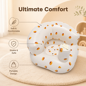 Siège <span class=keywords><strong>de</strong></span> sol gonflable pour bébé avec pompe à air intégrée, motif citrouille, portable, moderne, pour l'apprentissage <span class=keywords><strong>de</strong></span> la position assise et l'assistance à l'alimentation, pour chambre et extérieur - Product Image 1