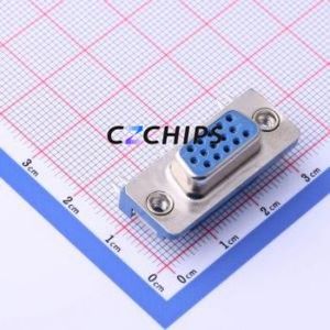 HDR-HX-102DIP D-Sub/VGA Connector Bent Lead Through Hole Connector High Density D-Sub Female 15P Right Angle Insert - Product Image 1