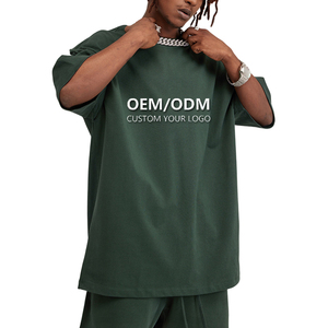 T-Shirt da Uomo Oversize in Cotone Pesante 305G, Stile Casual Americano, Tinta Unita con Spalle Scese - Product Image 4