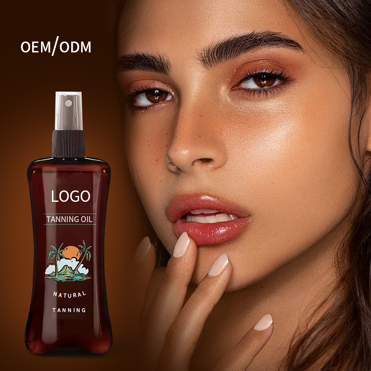 Производитель OEM, индивидуальная марка, уход за кожей, глубокий темный вид, индивидуальное уличное средство для загара для тела, масло, бронзер для пшеницы