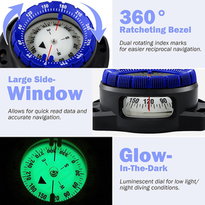 Boussoles de montre-bracelet magnétiques Q60T haute précision et lumineuses pour la survie en plein air, la randonnée, la <span class=keywords><strong>plongée</strong></span>, la <span class=keywords><strong>plongée</strong></span> sous-marine - Product Image 2
