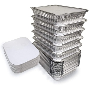 Contenants alimentaires rectangulaires en aluminium de 8,5 x 6 x 2 pouces avec couvercles, barquettes en aluminium pour la restauration et les plats à emporter (vente en gros) - Product Image 4