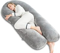 Oreiller de grossesse en forme de U avec remplissage en polyester à couche d'air réglable-Oreiller de maternité idéal pour tous