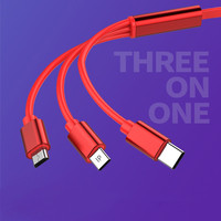 Logo personnalisé rétractable 3 en 1 USB Micro Type-C Câble 2.4A Câble de données rétractable à charge rapide Type c pour Android Multi Phone