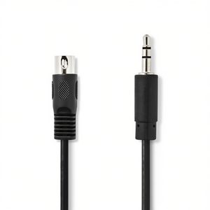 Cable de audio de 5 pines DIN macho a 3.5mm macho, 1.0m, negro - Product Image 3