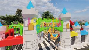 JOYFUL FUN Gran Ciudad de Juegos Inflables con Tobogán y Obstáculos, Parque de Trampolines Inflables, Parque de Atracciones Inflable - Product Image 5