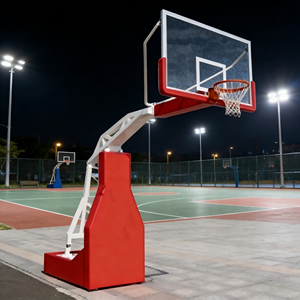 <span class=keywords><strong>Canestro</strong></span> da <span class=keywords><strong>Basket</strong></span> Elettrico Idraulico da Esterno Regolabile con Cerchio in Vetro Temperato - Struttura in Acciaio Rinforzato per <span class=keywords><strong>un</strong></span> Uso Duraturo - Product Image 2